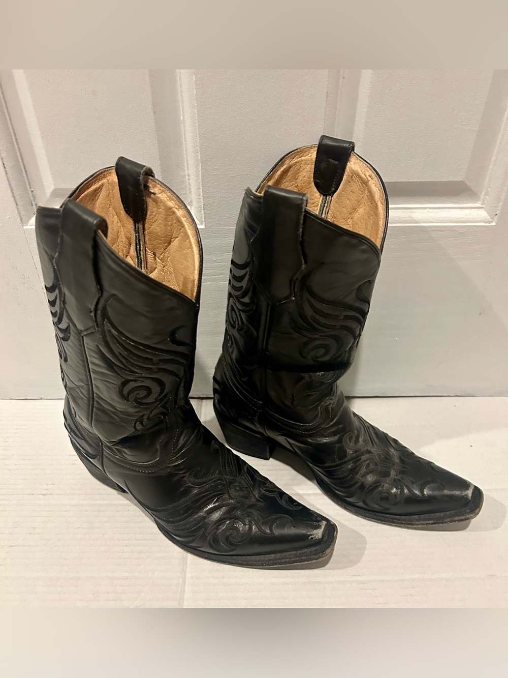 Circle G Black Embroidered Leather Western Cowboy Boots